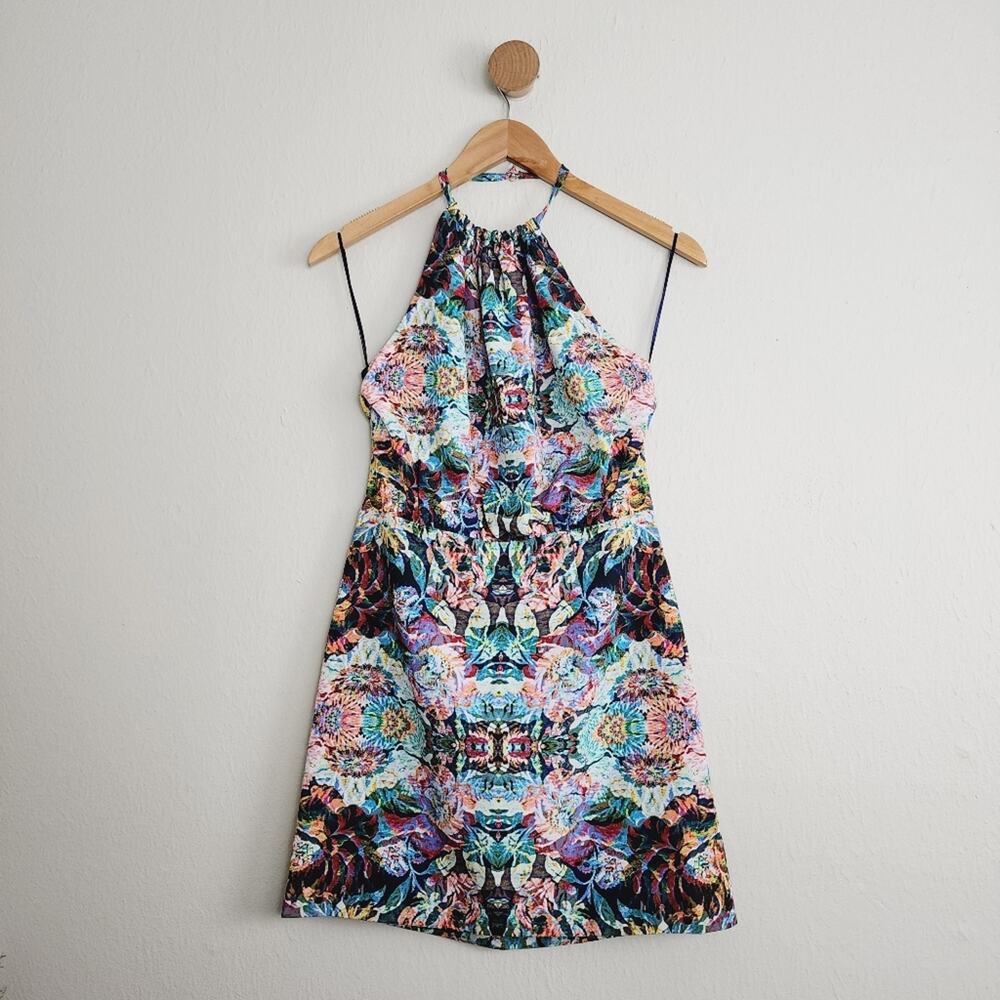 Keepsake The Label Like Rain Halter Floral Dress Open Back Watercolor M NWT - Picture 3 of 10